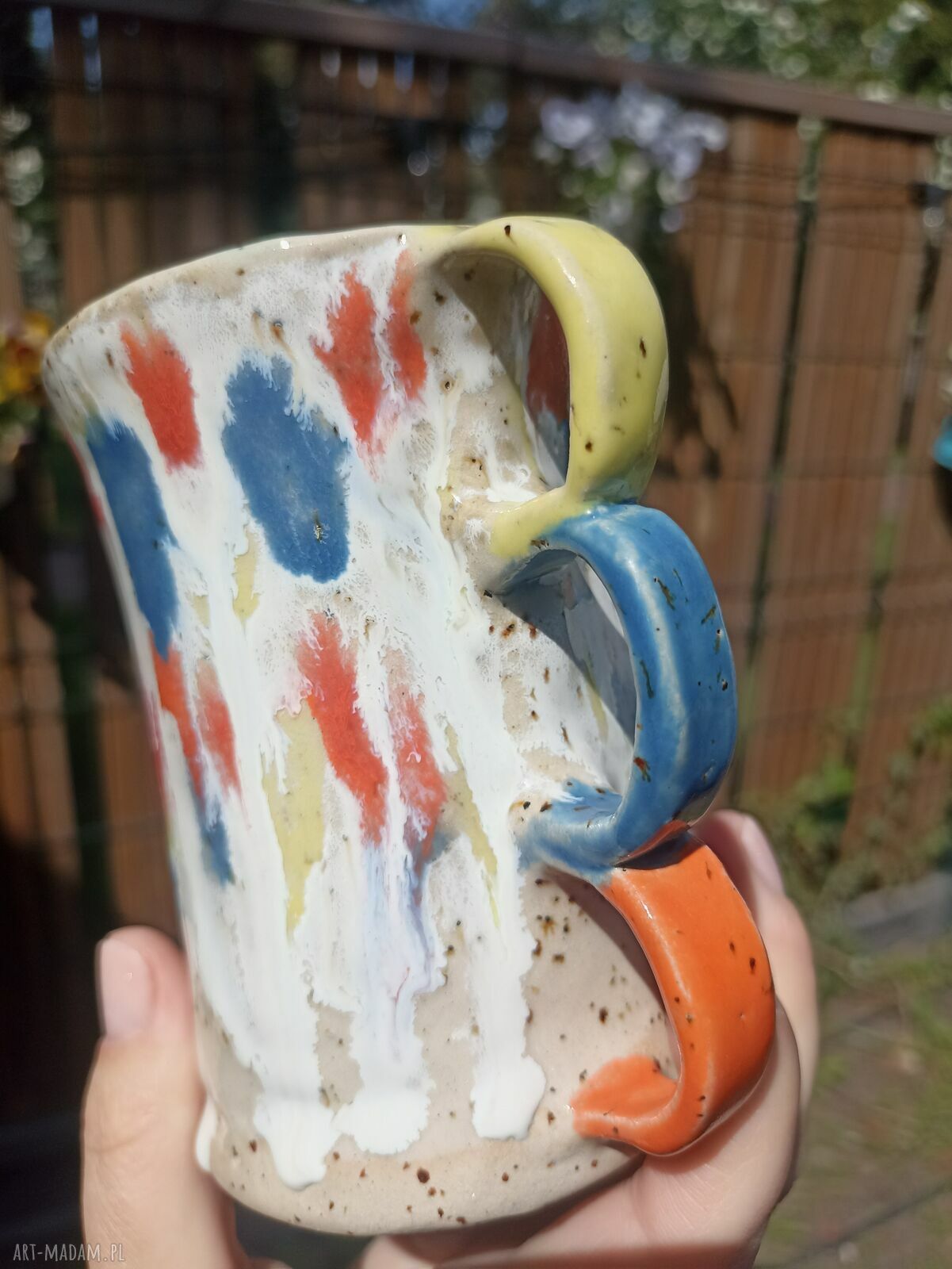 Kubek podróżny Travel Mug z napisem ENJOY THE JOURNEY - ręcznie robiona ceramika