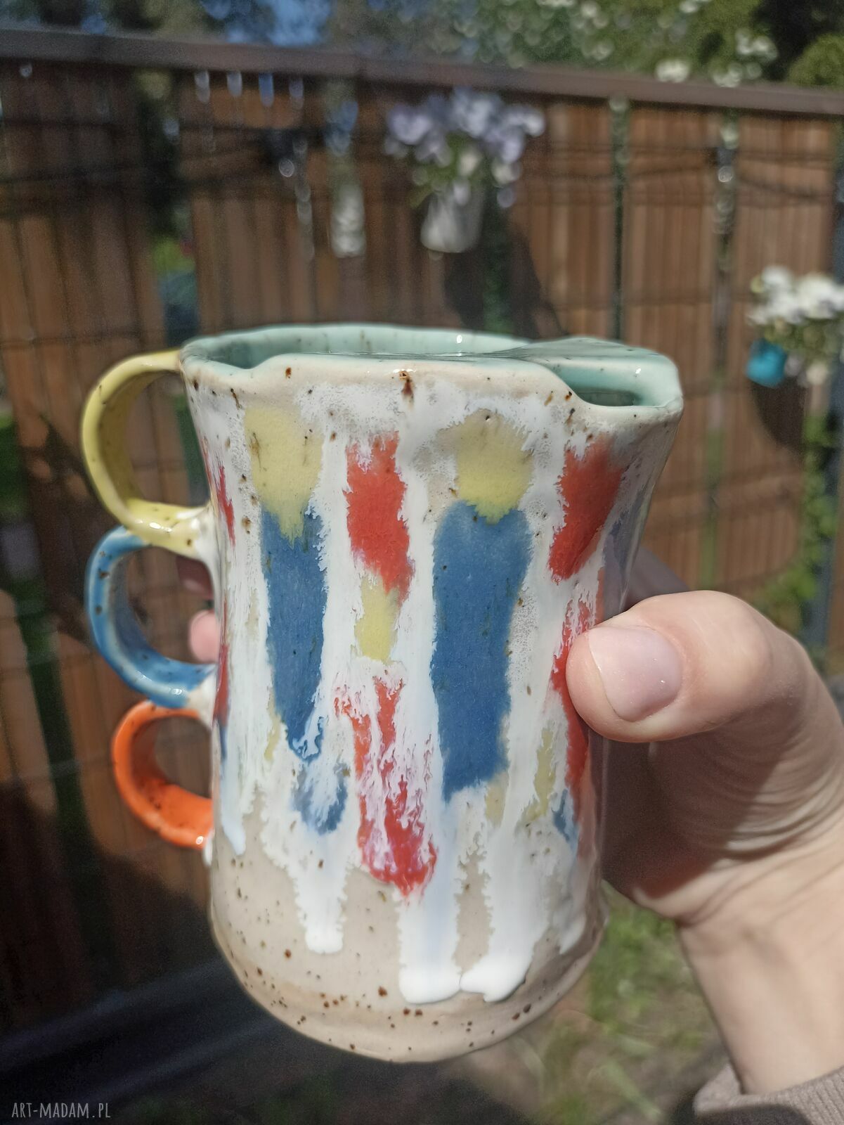Kubek podróżny Travel Mug z napisem ENJOY THE JOURNEY - ręcznie robiona ceramika