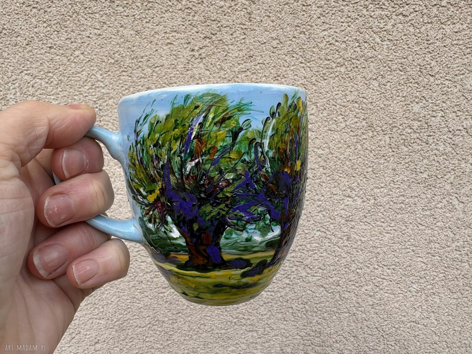 Porcelanowy kubek ręcznie malowany Wierzby (300 ml)