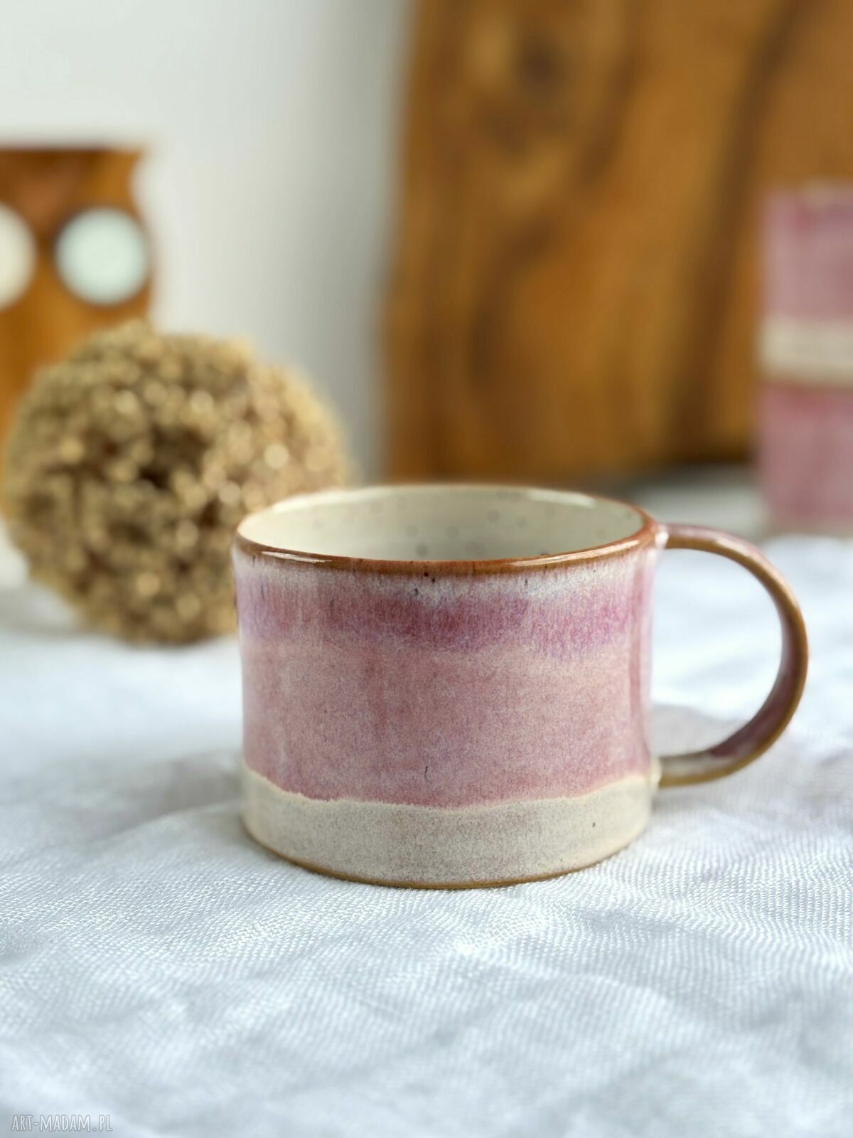 Różowa filiżanka ceramiczna 250 ml - Malinowy mus