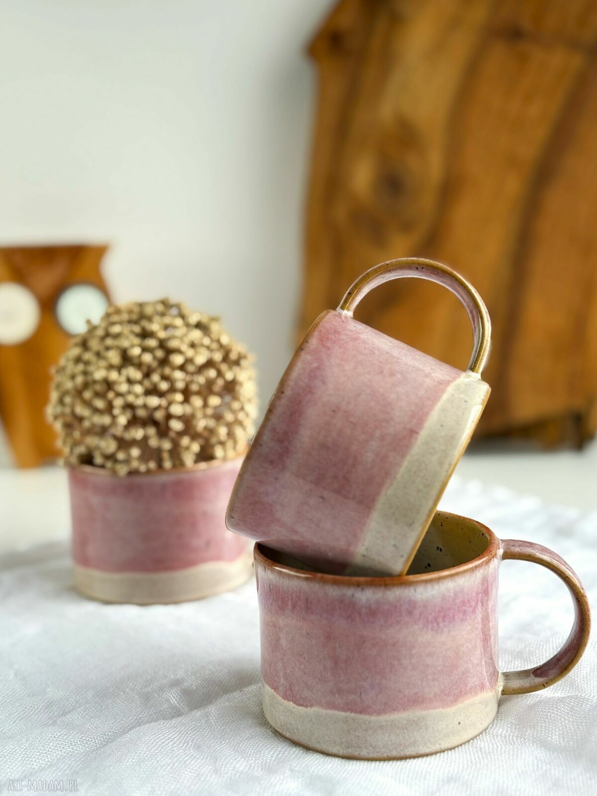 Różowa filiżanka ceramiczna 250 ml - Malinowy mus