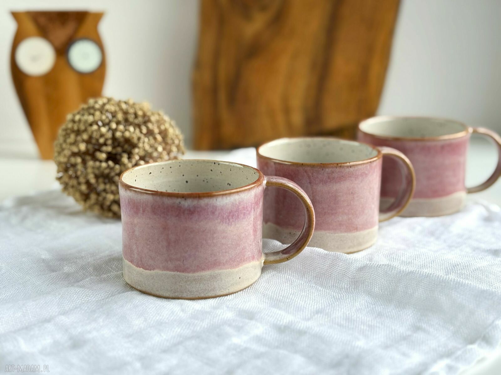 Różowa filiżanka ceramiczna 250 ml - Malinowy mus