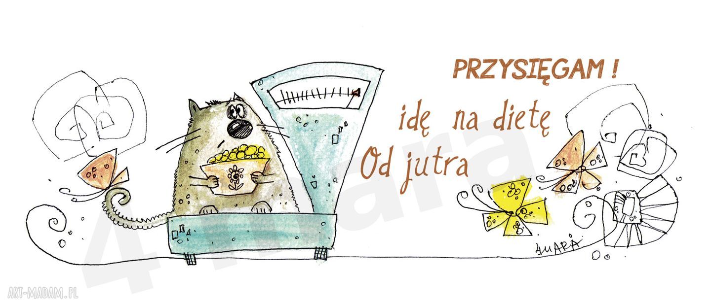 Kubek „Przysięgam! Idę na dietę. Od jutra” (kotek)