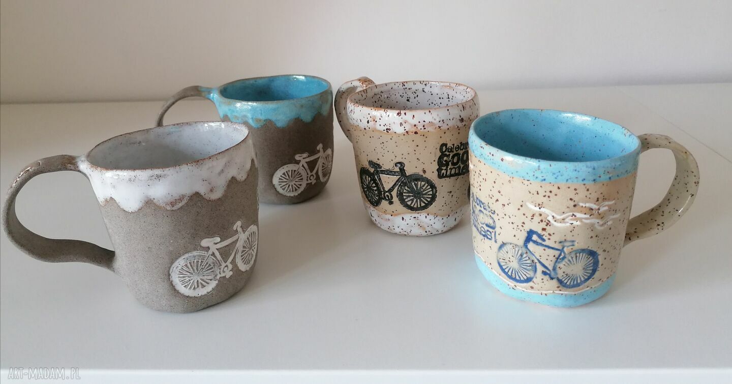 Kubek ceramiczny "Rowerem w stronę słońca" - rękodzieło, które ma duszę