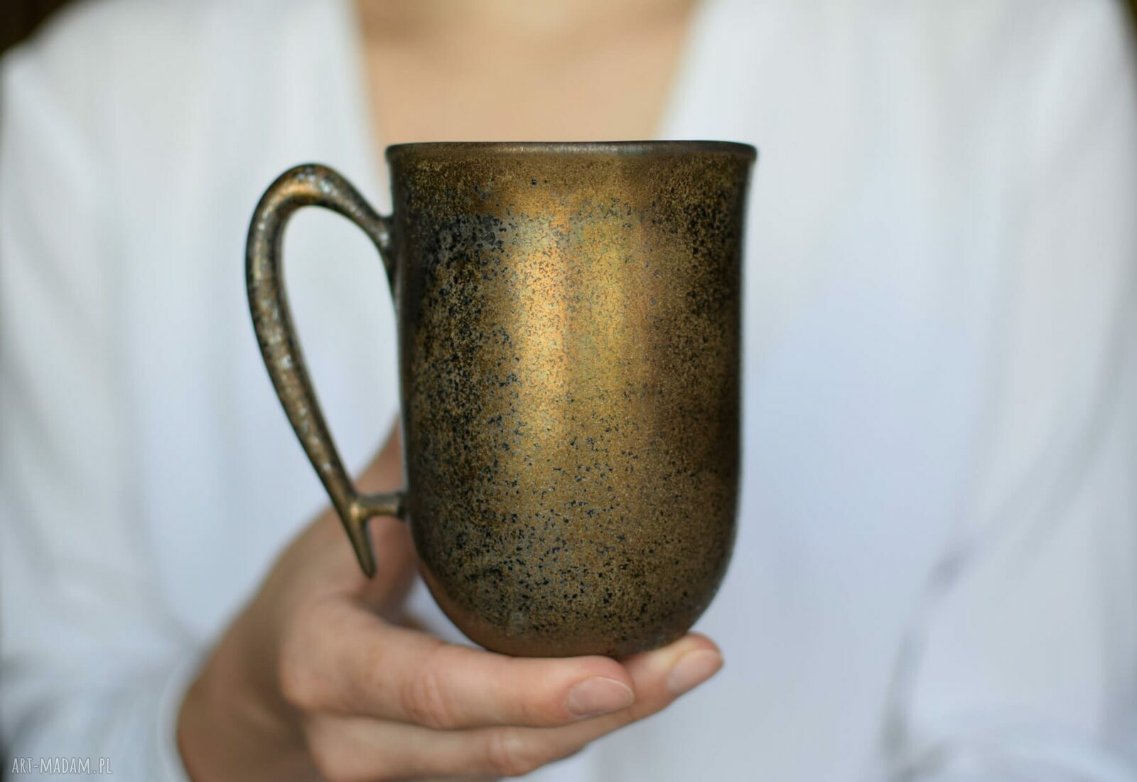 Kubek Rustykalny Ceramiczny z Sercem Wewnątrz 300ml