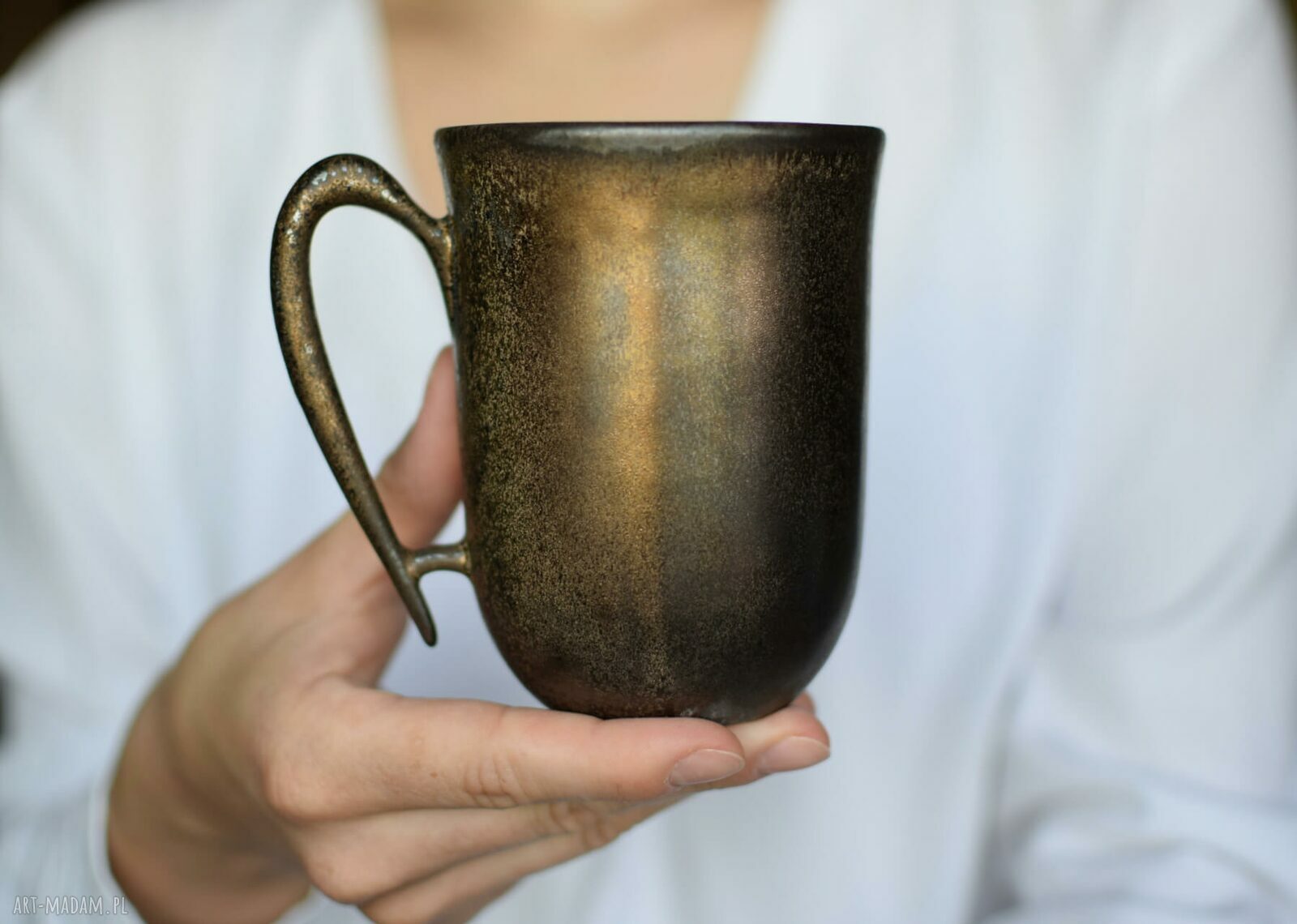 Kubek Rustykalny Ceramiczny z Sercem Wewnątrz 300ml