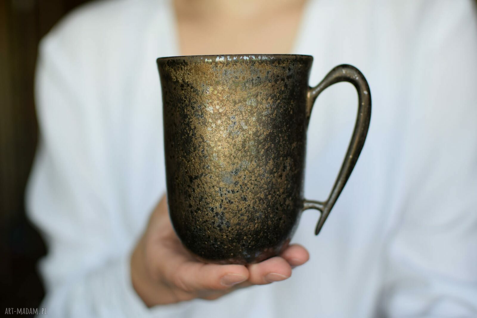 Kubek Rustykalny Ceramiczny z Sercem Wewnątrz 300ml