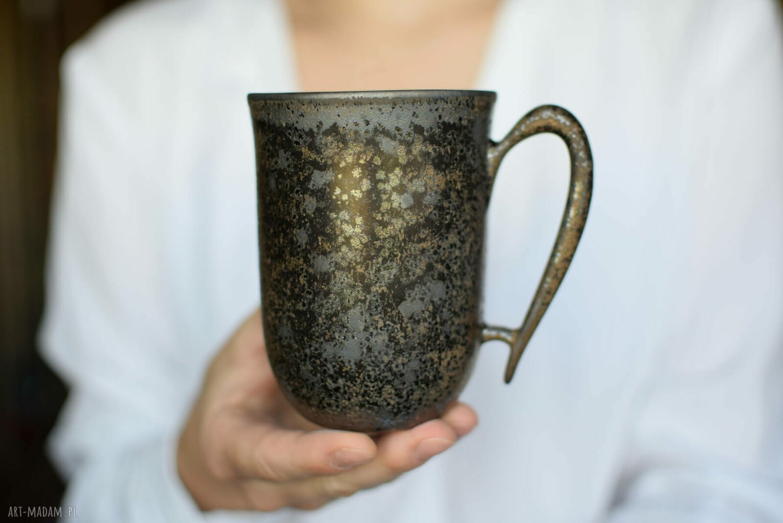 Kubek Rustykalny Ceramiczny z Sercem Wewnątrz 300ml