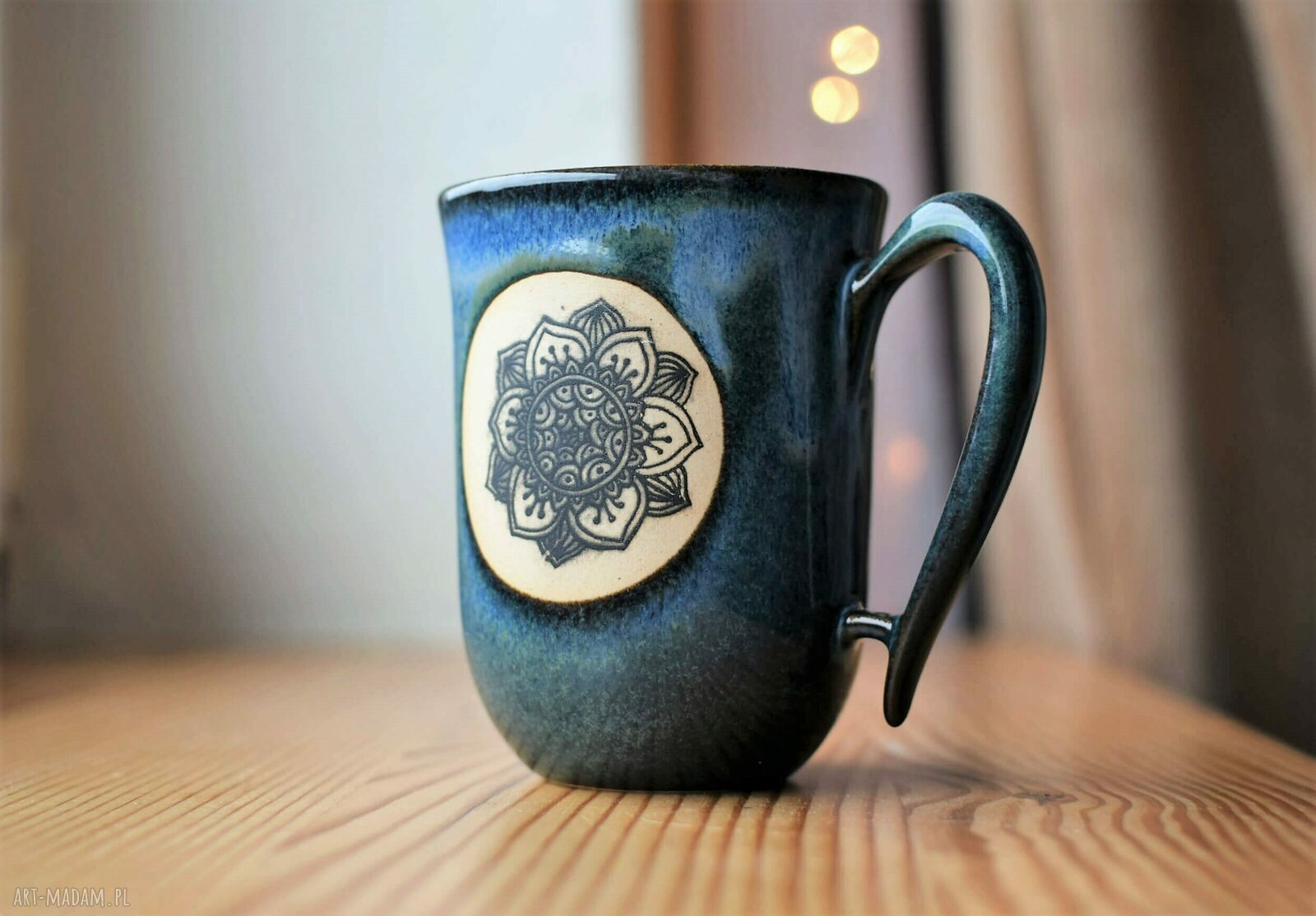 Kubek z Mandalą Ceramiczny Morski 325 ml