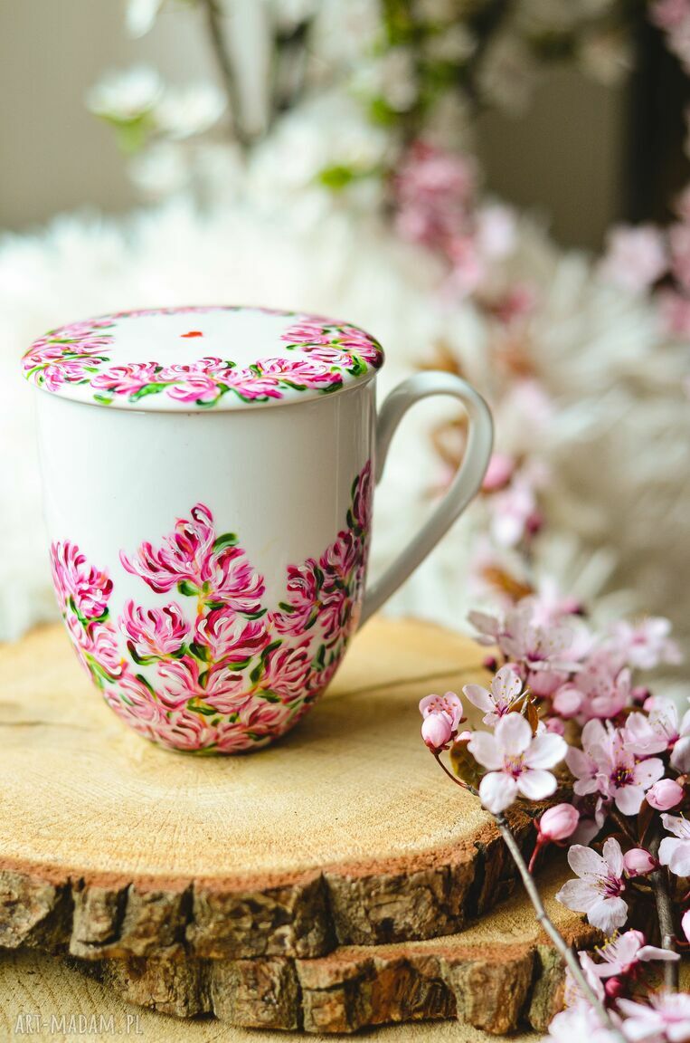 Kubek z pokrywką Kwitnąca Magnolia - 300 ml