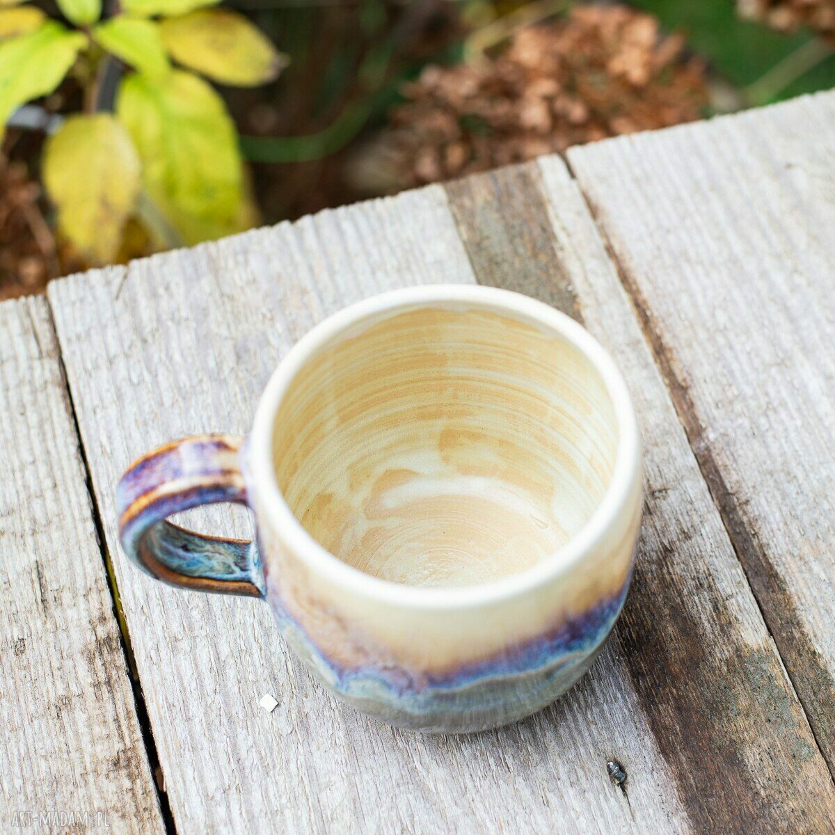 Kubek z żółwiem opal - rękodzieło ceramiczne 400 ml