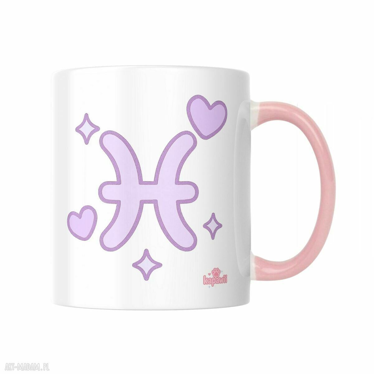 Kubek zodiakalny Ryby - kotek Pisces, pastelowa marzycielka