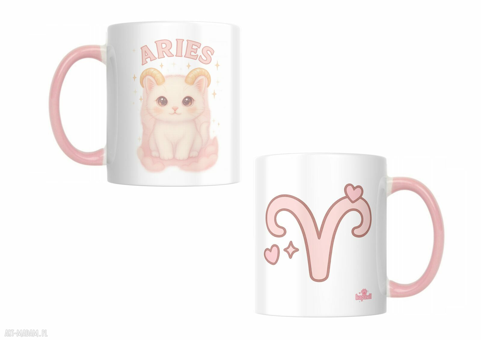 Kubek zodiakalny Baran - Kotek Aries: pierwszy do kawy, pierwszy do akcji
