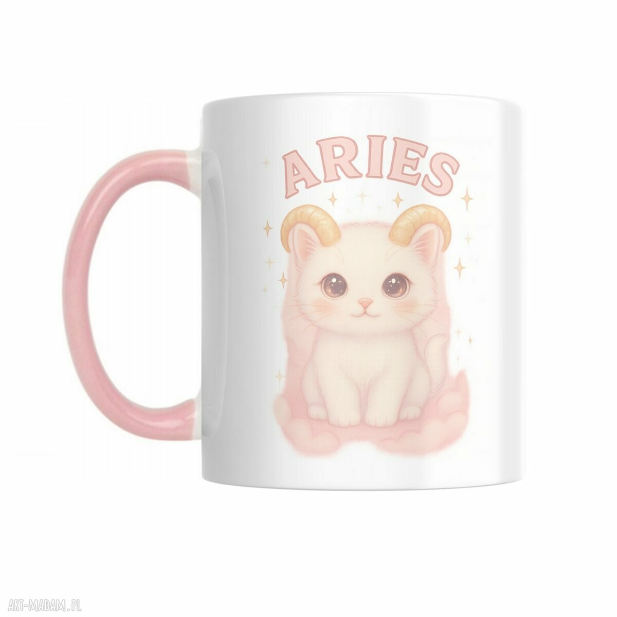 Kubek zodiakalny Baran - Kotek Aries: pierwszy do kawy, pierwszy do akcji
