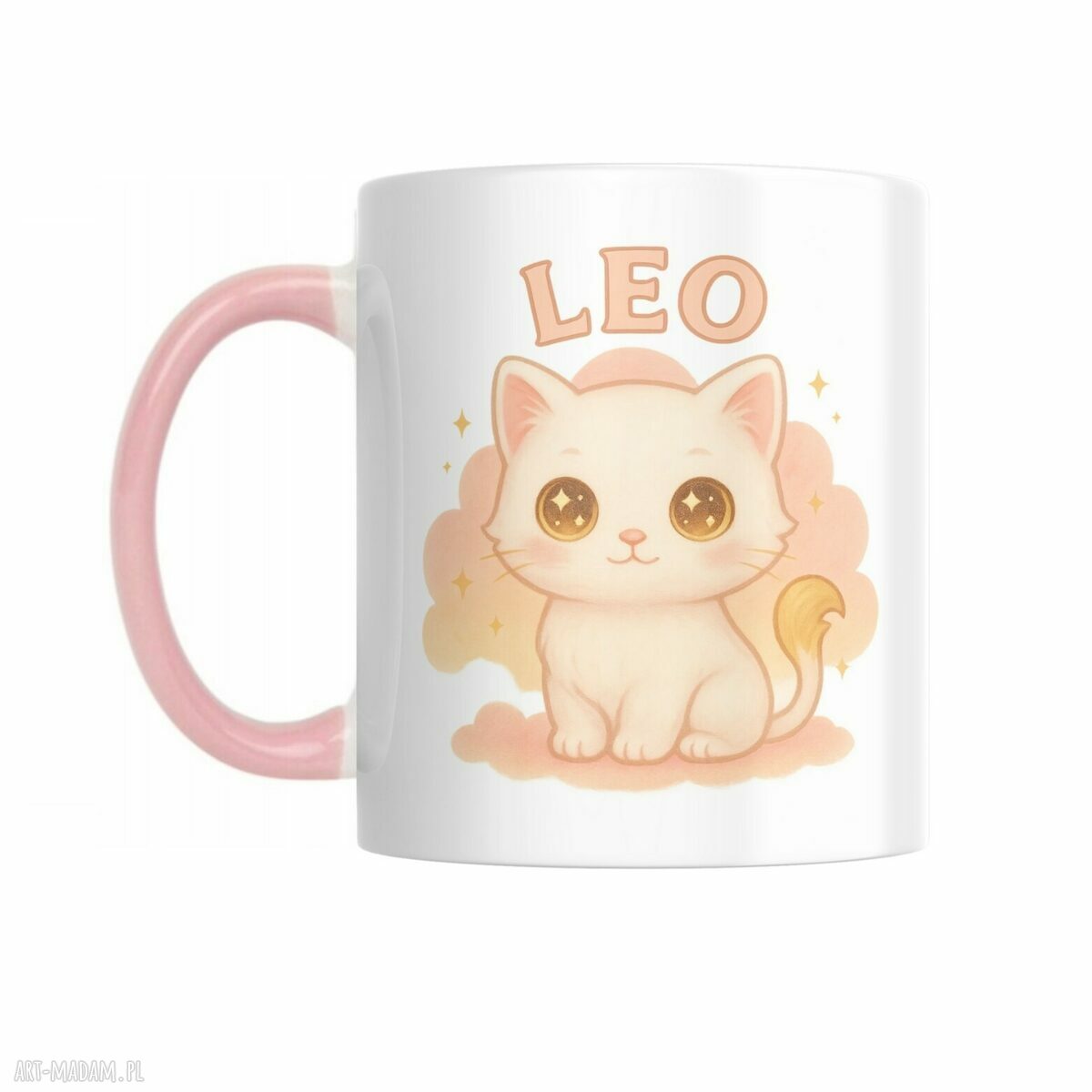 Kubek zodiakalny Lew - Kotek Leo, król sceny i boss poranka