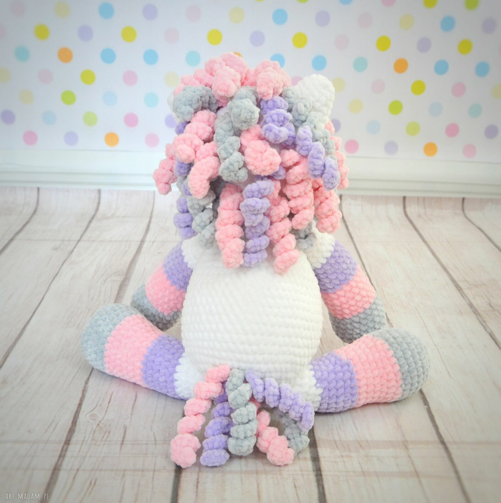 Kucyk przytulanka duuuuży 40 cm - szydełkowy handmade dla dziecka