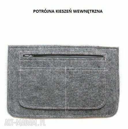 Kufer kremowe chwosty - torebka na ramię z filcu