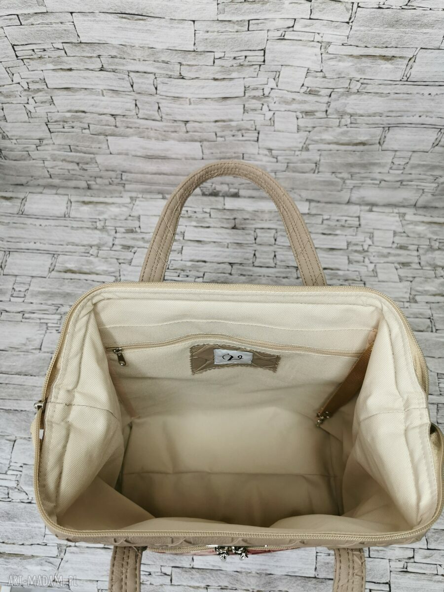 na ramię: Torebka damska kuferek MISSY róże 3d Hand Made