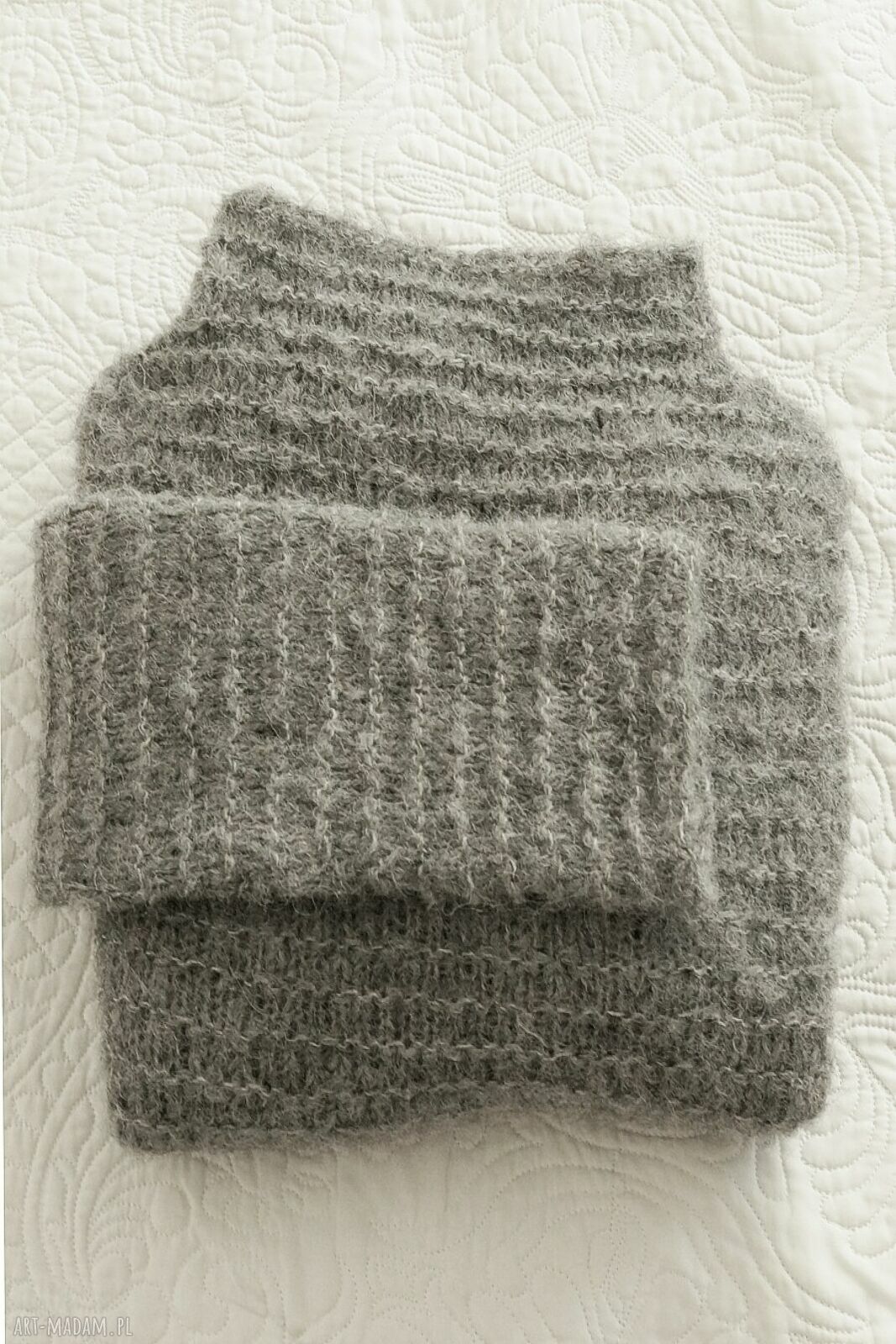 Półgolf Kukoma - nietoperzowy sweter z alpaki, szary