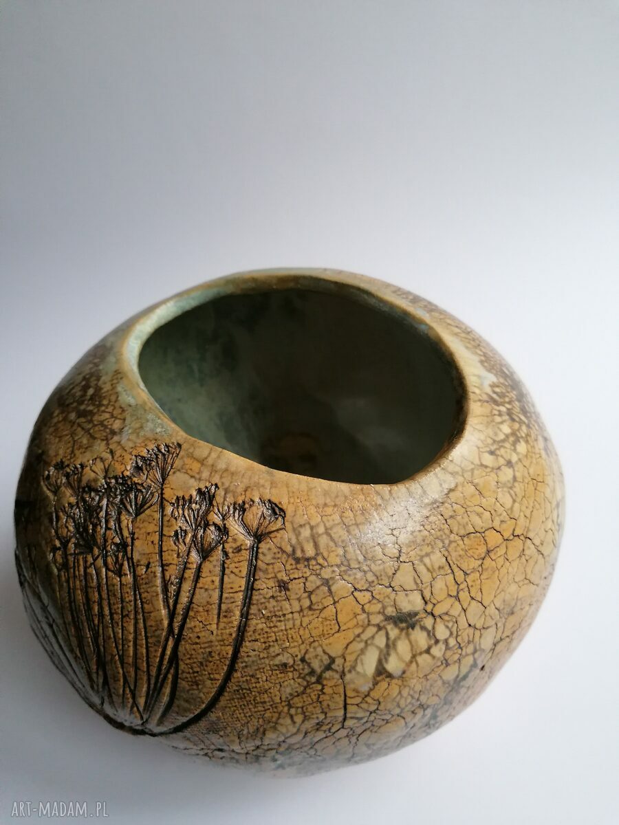 Wazon kula z koprem - ceramika handmade