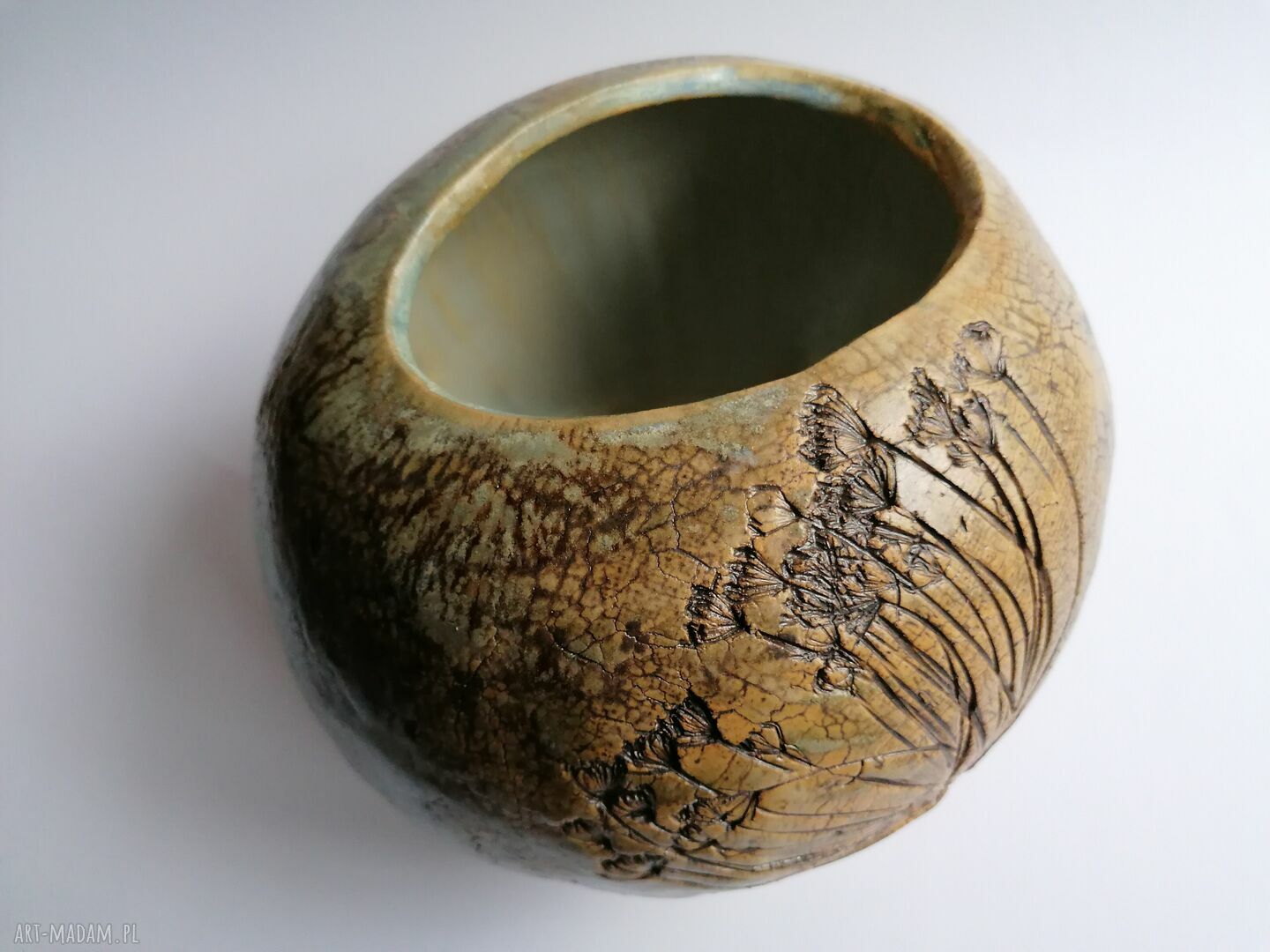 Wazon kula z koprem - ceramika handmade