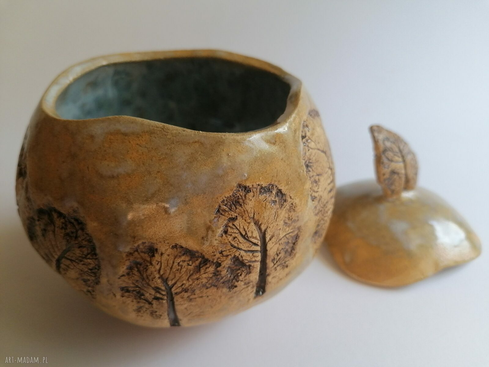 Kula z drzewami - ceramiczna cukiernica i pojemnik na słodycze