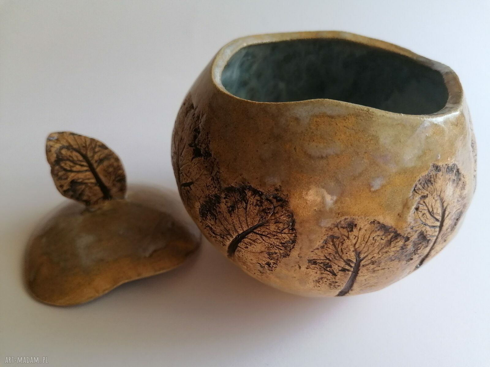 Kula z drzewami - ceramiczna cukiernica i pojemnik na słodycze