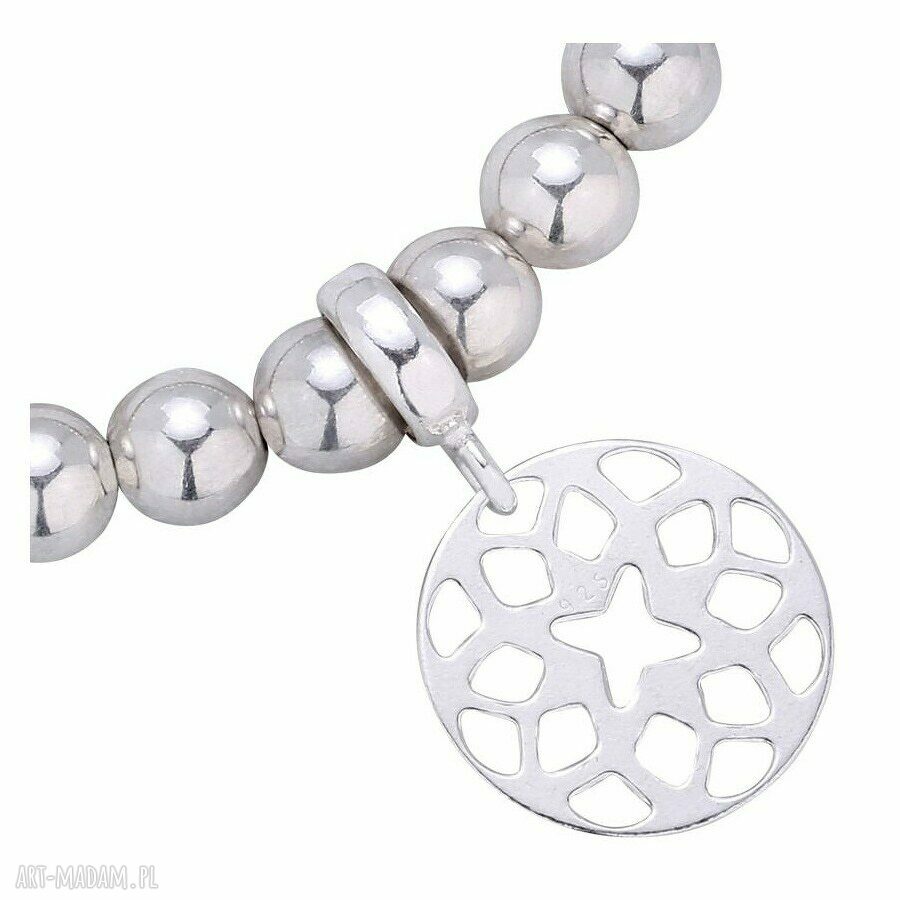 bransoletki: Srebrna bransoletka zdobiona orientalną rozetką handmade