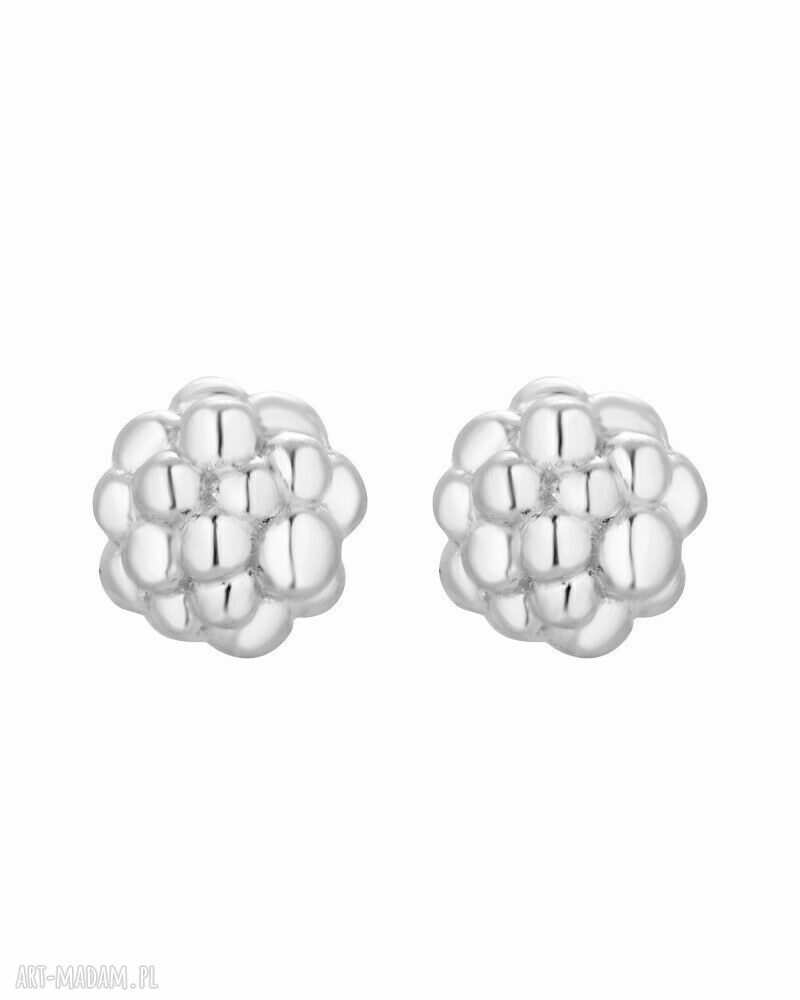 Srebrne kolczyki kuleczki kulki kuleczkami sztyft całość wykonana