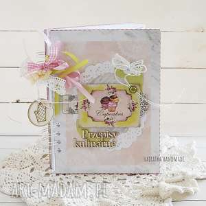 przepiśnik różowy 296 - zielone scrapbooking notesy