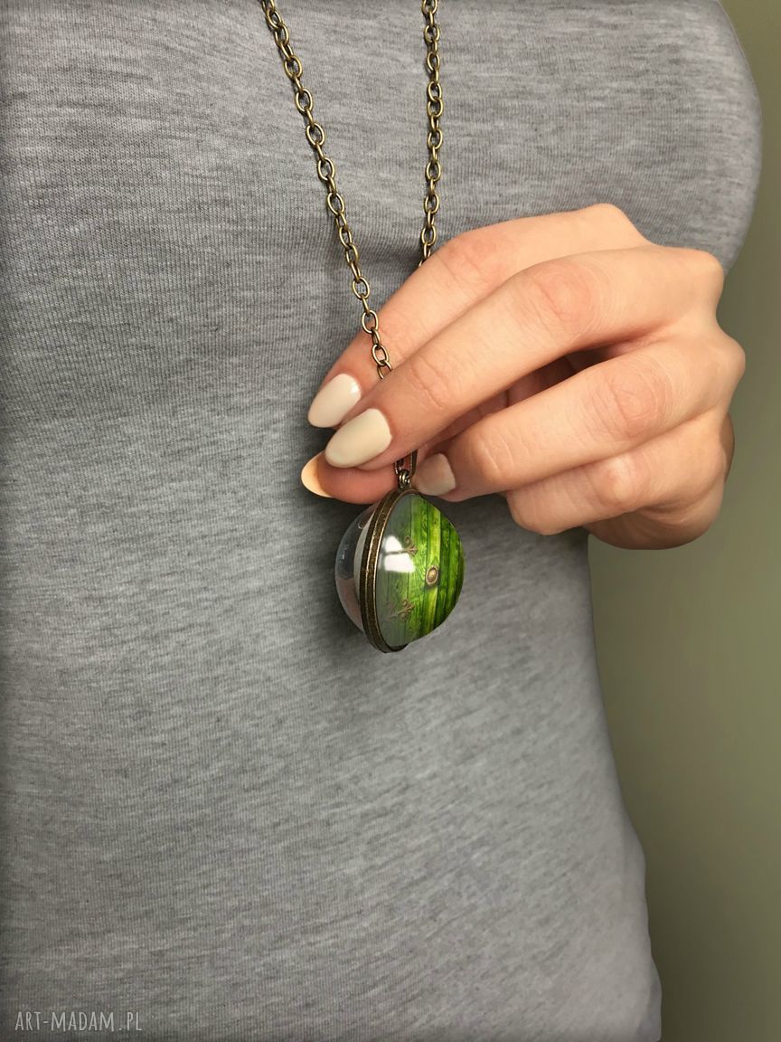 naszyjniki: Kulisty dwustronny medalion Chatka Hobbita 0332SPB ręcznie zrobione