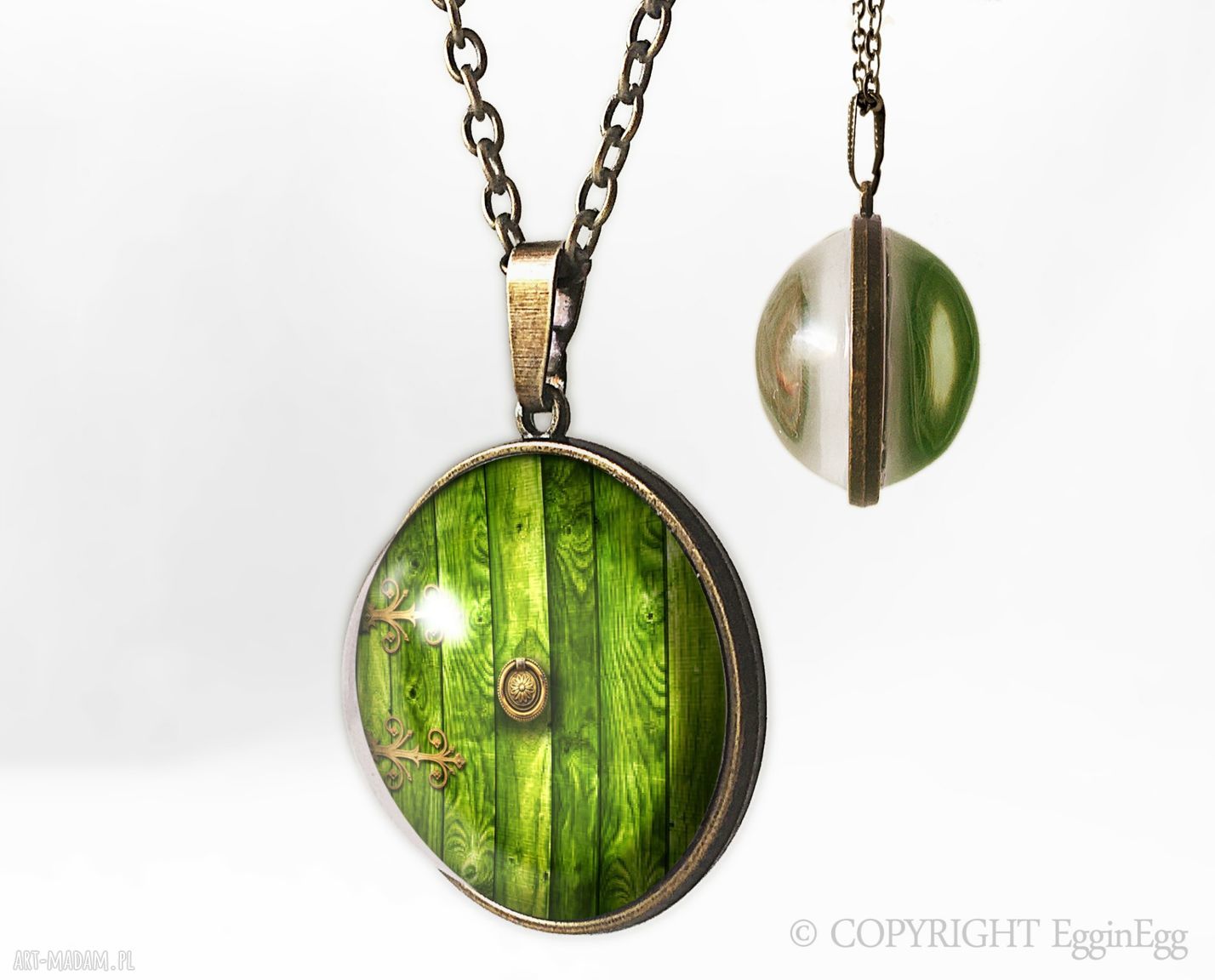 Kulisty dwustronny medalion chatka hobbita 0332spb naszyjnik