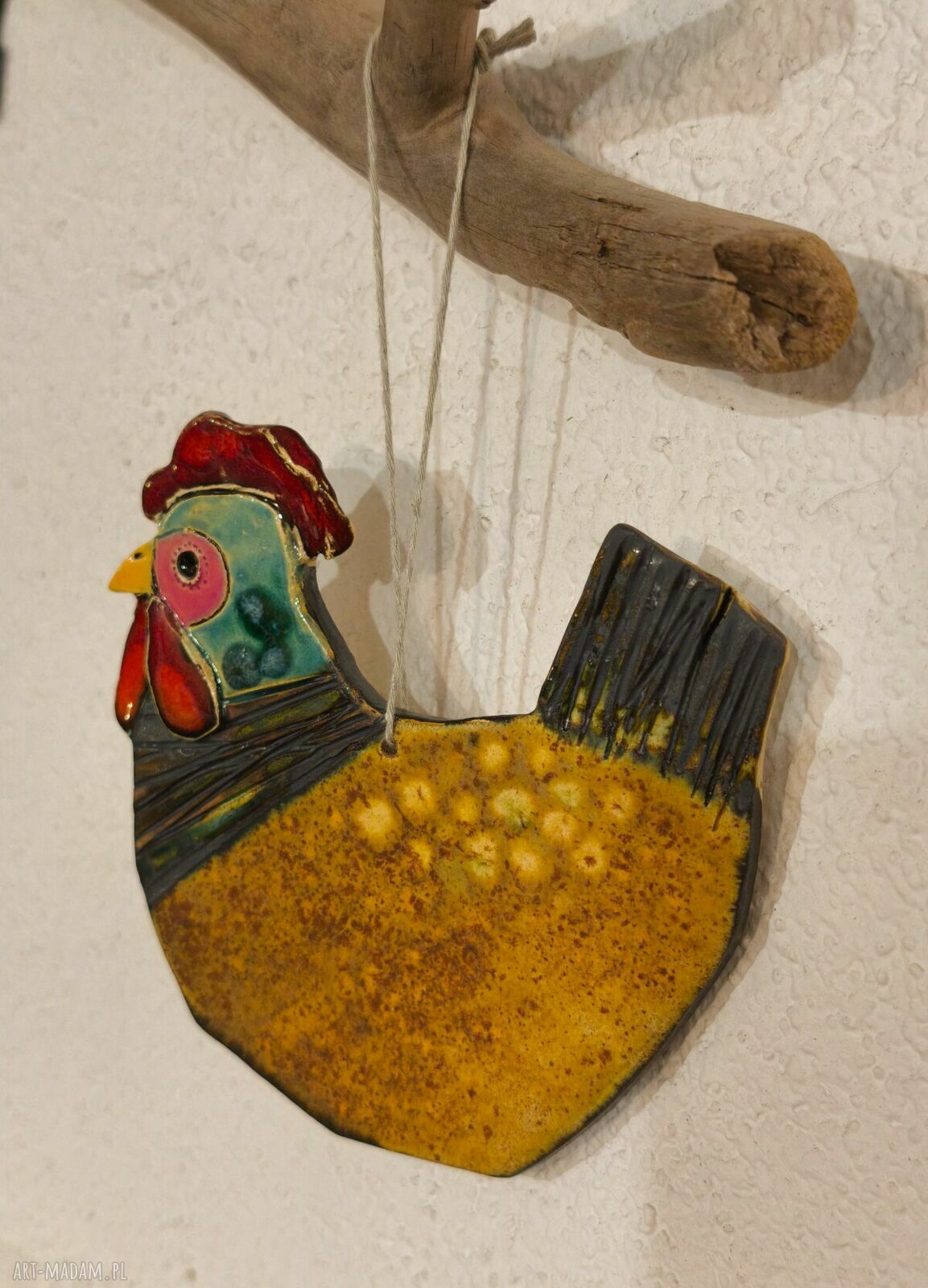 Kura ceramiczna hand made w wiejskim klimacie - ręcznie szkliwiona