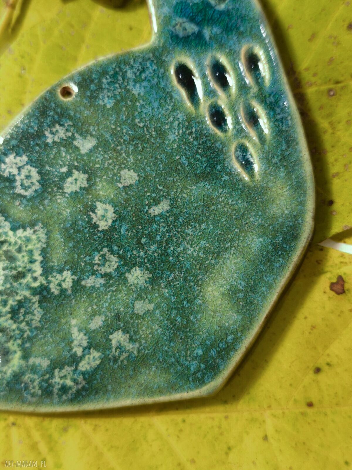 Kura ceramiczna wisząca - ozdoba choinkowa rustykalna etno