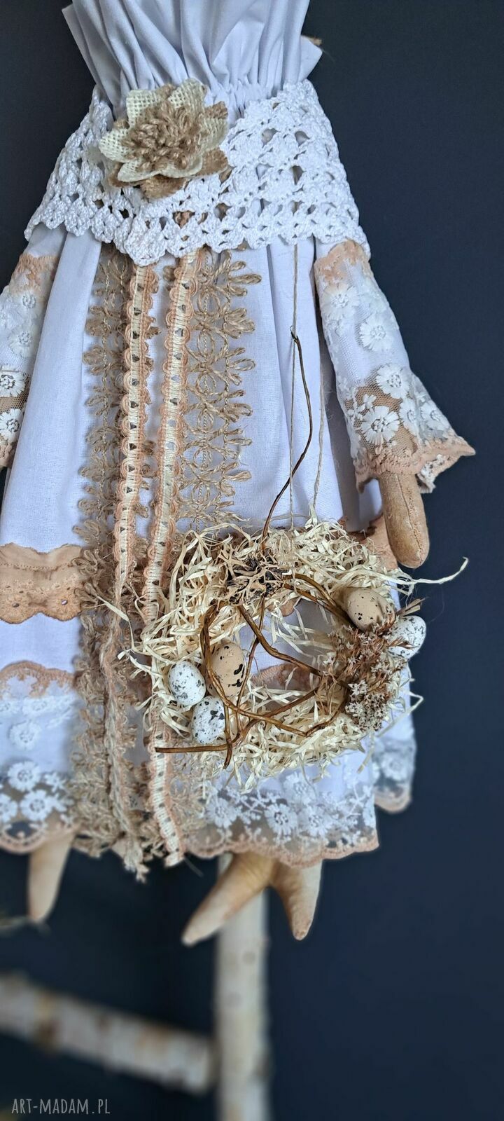 Kura w stylu rustykalnym - ręcznie szyta dekoracja 62 cm