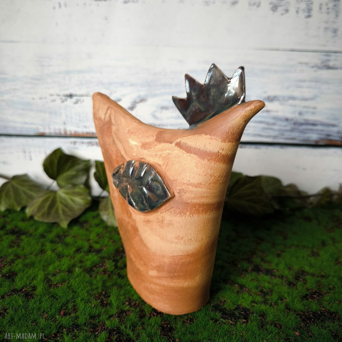 Kurka w rustykalnym stylu - ceramiczna figurka handmade