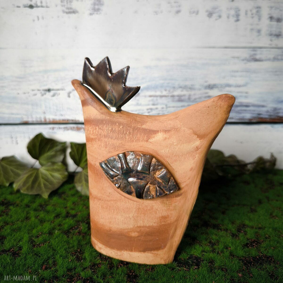 Kurka w rustykalnym stylu - ceramiczna figurka handmade