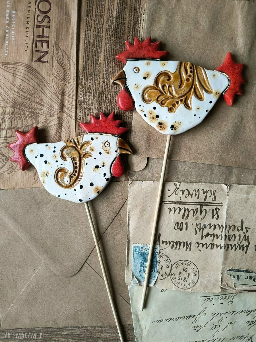 Kurki nakrapiane na piku - wielkanocna ceramika handmade do kuchni
