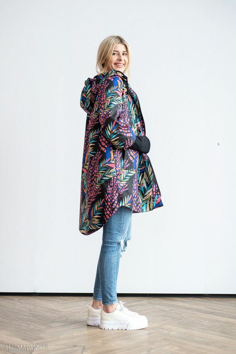 Kurtka spring liście pióra kolorowa kwiaty nowy model kurtki