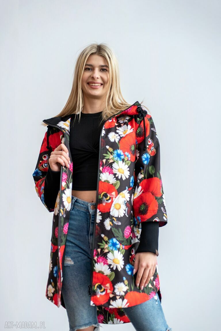 kurtki: Kurtka Spring maki handmade