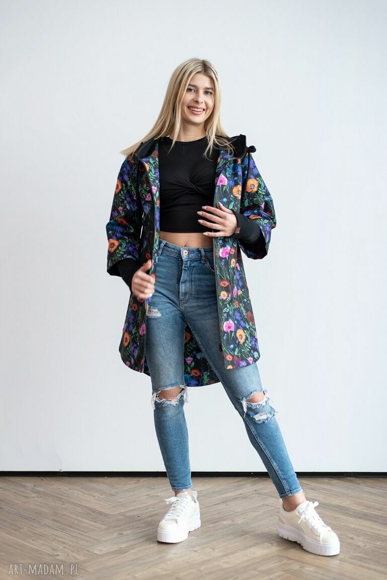 Kurtka spring nagietki kwiaty wodoodporna nowy model kurtki
