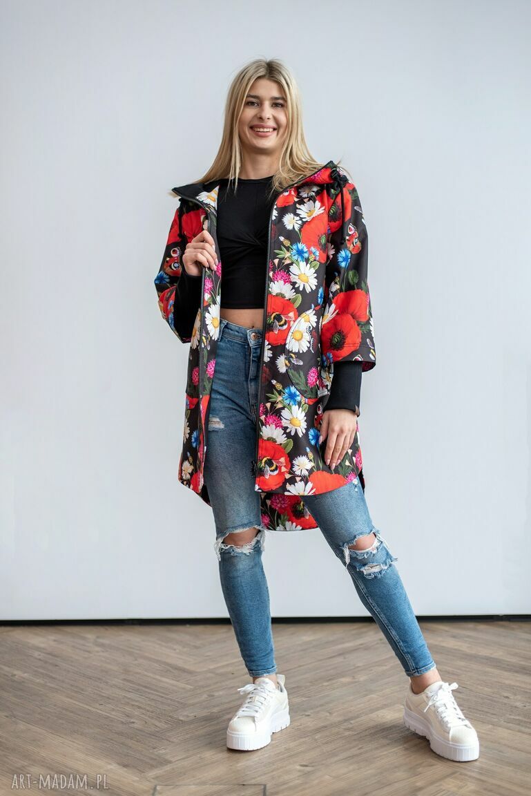 kurtki: Kurtka Spring maki handmade