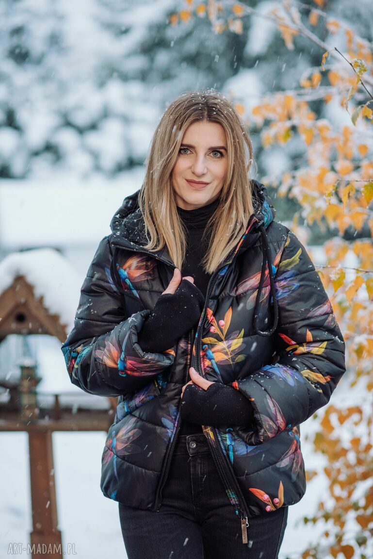 kurtki: kurtka zimowa krótka ważki Autorskie