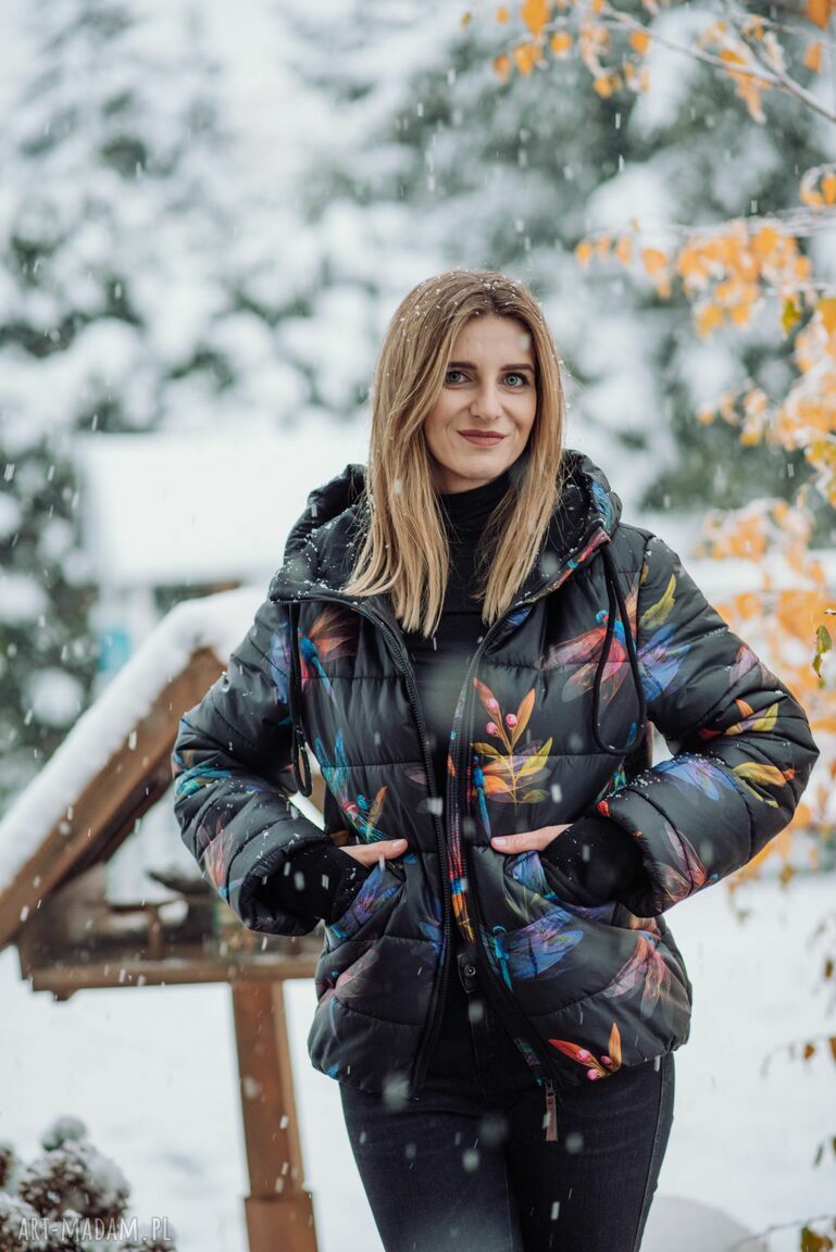 kurtki: kurtka zimowa krótka ważki Autorskie