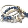 eleganckie bransoletki muszla ivory and dark blue vol. 5