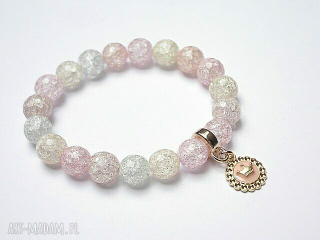 Pastel crown kwarc kamienie minerały korona bransoletka wykonana