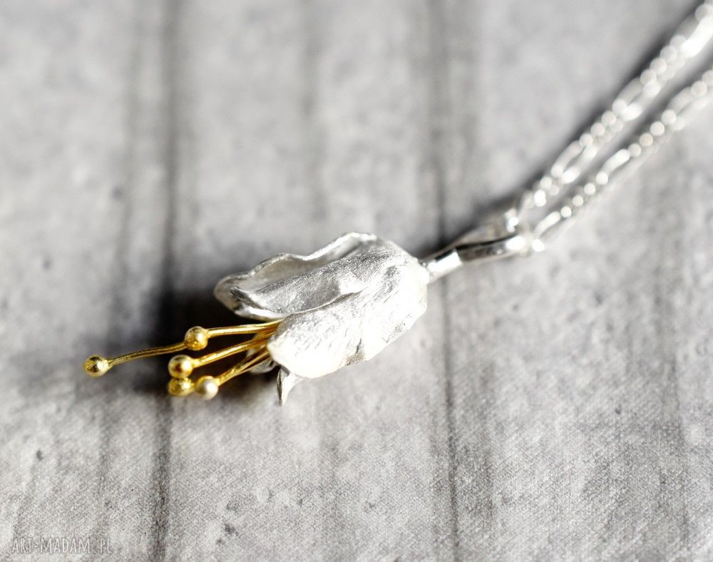 naszyjniki: 925 Srebrny łańcuszek mini DZWONECZEK Ręcznie robione