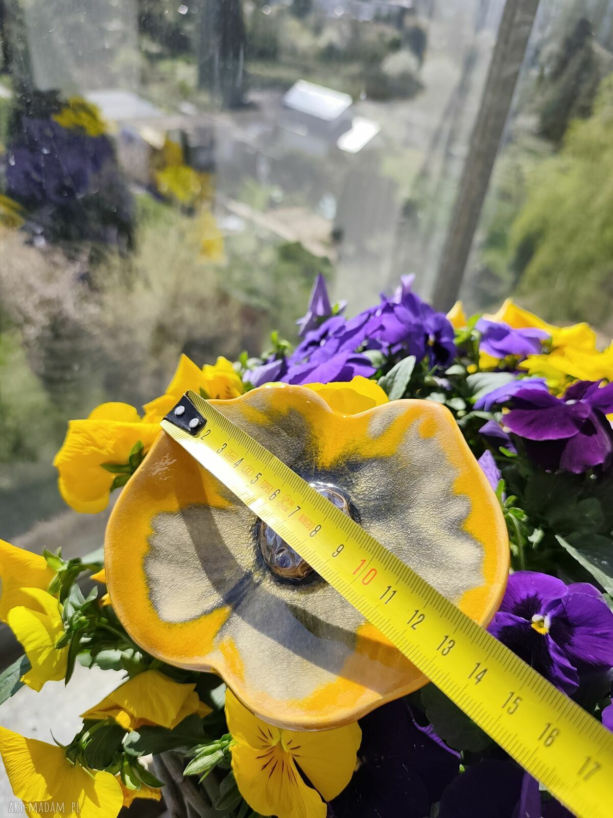 Kwiat ceramiczny dla mamy - słoneczny prezent handmade
