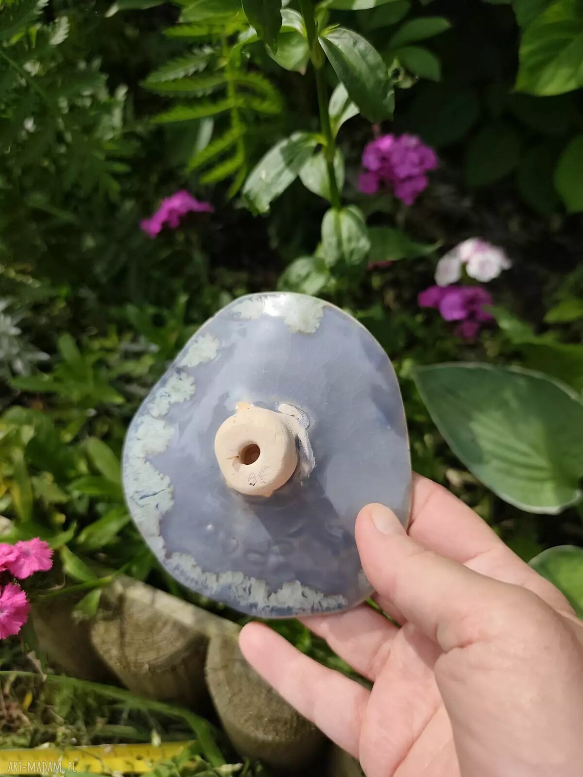 Kwiat ceramiczny w kolorze malachitu