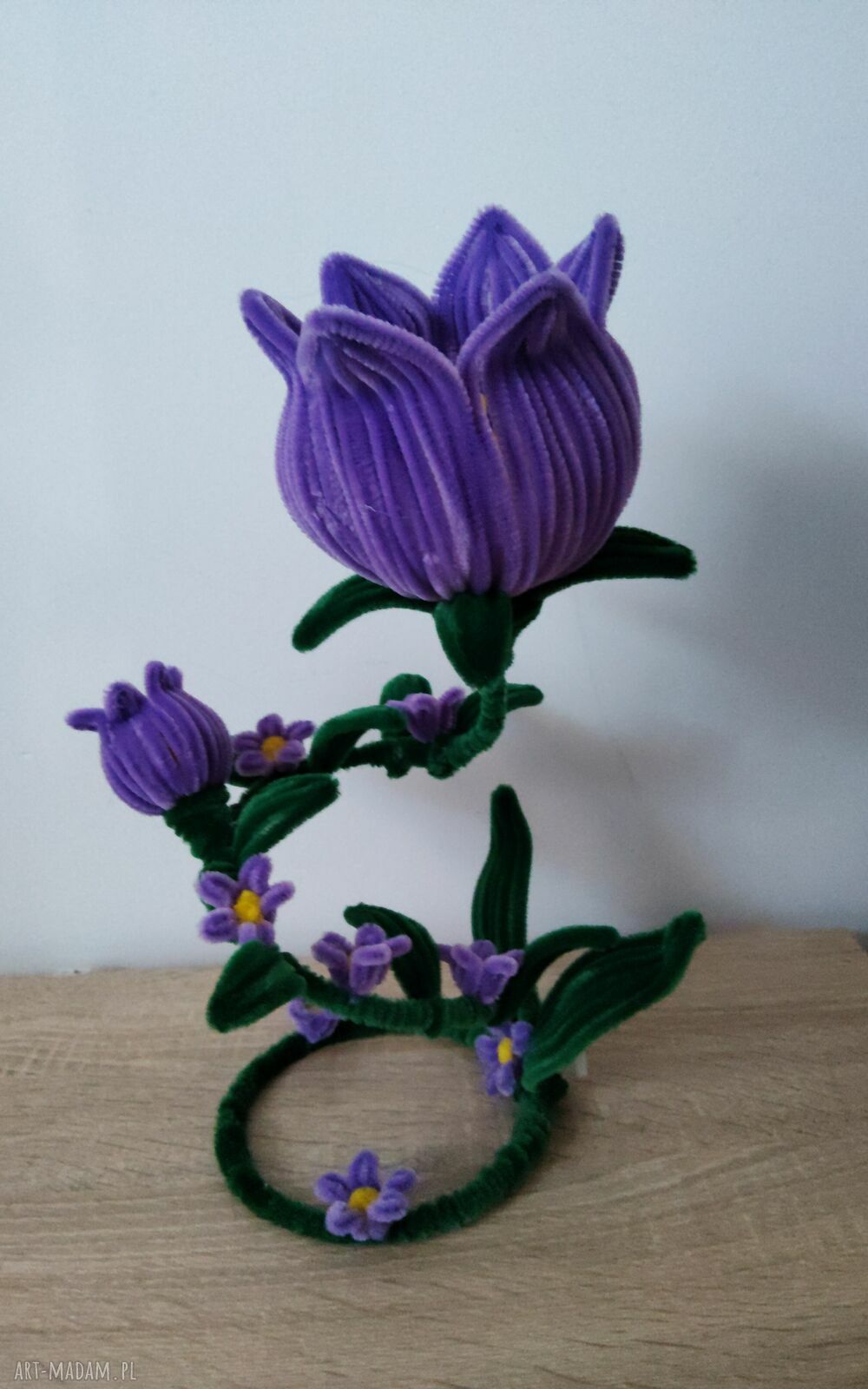 Kwiat LED z drucików kreatywnych - handmade dekoracja z blaskiem